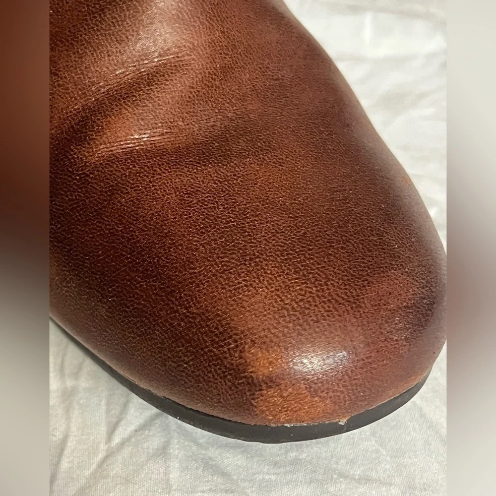 Rebound Patent Pending by Baretraps Women’s Wedge Brown Leather Boots Size 7.5